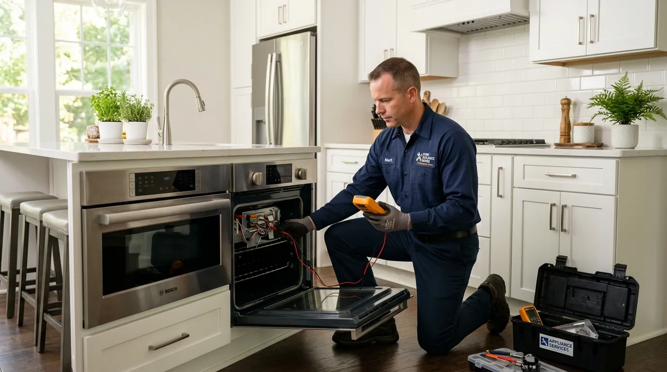 Multi-brand home appliance repair technician diagnosing appliances in Tamil Nadu